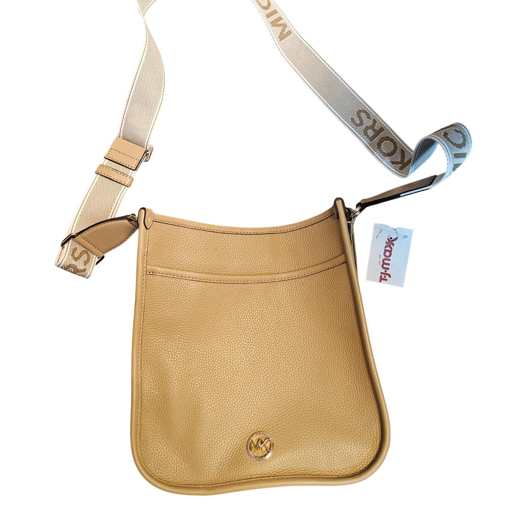 Michael Kors Luisa Camel Pebbled Leather Med Messenger Crossbody Bag 35R4G99M7L